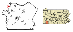 Location of Newell in Fayette County, Pennsylvania.