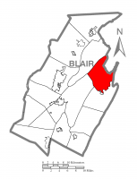 Map of Blair County, Pennsylvania highlighting Catharine Township