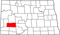 Map of North Dakota highlighting Stark County
