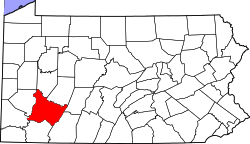 Location of Westmoreland County in Pennsylvania