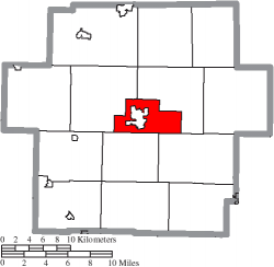 Location of Center Township in Carroll County