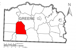 Location of Jackson Township in Greene County
