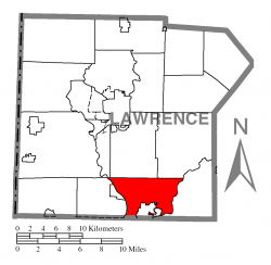 Location of Wayne Township in Lawrence County