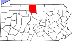 Map of Potter County, Pennsylvania