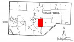 Location of East Mead Township in Crawford County