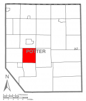 Map of Potter County, Pennsylvania highlighting Homer Township