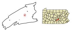 Location of Bloomfield in Perry County, Pennsylvania.