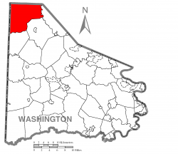 Location of Hanover Township in Washington County