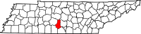 Map of Tennessee highlighting Marshall County