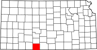 Map of Kansas highlighting Comanche County