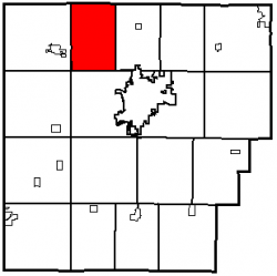 Location of Portage Township in Hancock County