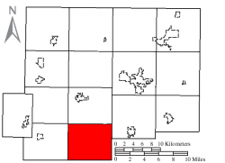 Location of Sugar Creek Township in Putnam County
