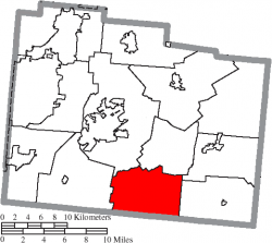 Location of Caesarscreek Township in Greene County