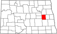 Map of North Dakota highlighting Griggs County