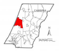 Map of Cambria County, Pennsylvania highlighting Blacklick Township