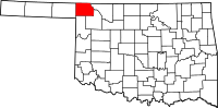 Map of Oklahoma highlighting Harper County