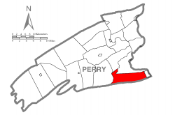 Map of Perry County, Pennsylvania highlighting Rye Township