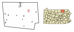 Location of Rome in Bradford County, Pennsylvania.