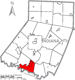Map of Indiana County, Pennsylvania Highlighting Burrell Township