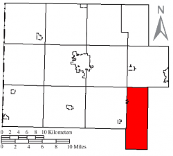 Location of Jennings Township in Van Wert County