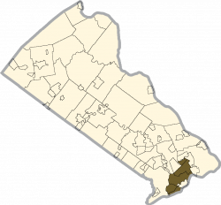 Location of Bristol Township in Bucks County