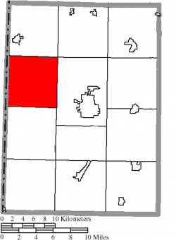 Location of Jackson Township in Preble County