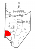 Map of Armstrong County, Pennsylvania highlighting South Buffalo Township