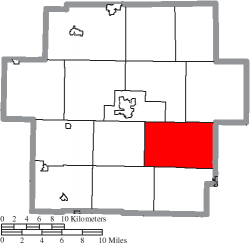 Location of Lee Township in Carroll County
