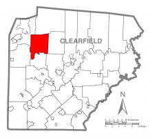 Map of Clearfield County, Pennsylvania highlighting Union Township