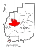 Map of Clarion County, Pennsylvania highlighting Beaver Township