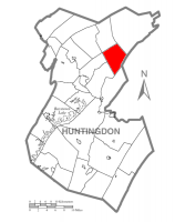 Map of Huntingdon County, Pennsylvania Highlighting Miller Township