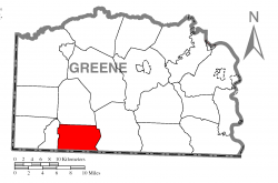 Location of Gilmore Township in Greene County