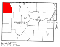 Location of Columbus Township in Warren County