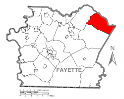 Location of Saltick Township in Fayette County