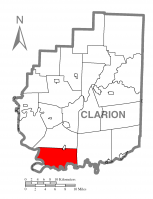 Map of Clarion County, Pennsylvania highlighting Madison Township
