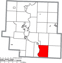 Location of Blue Rock Township in Muskingum County