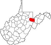 Map of West Virginia highlighting Tucker County