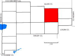 Location of Union Township in Auglaize County