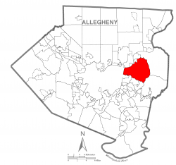 Location of Penn Hills in Allegheny County