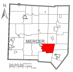 Location of Findley Township in Mercer County