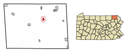 Location of New Milford in Susquehanna County, Pennsylvania.