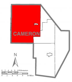 Map of Cameron County, Pennsylvania highlighting Shippen Township