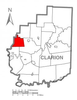Map of Clarion County, Pennsylvania highlighting Salem Township
