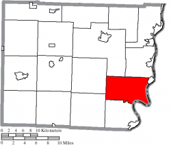 Location of Mead Township in Belmont County