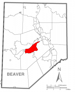 Map of Beaver County, Pennsylvania highlighting Potter Township