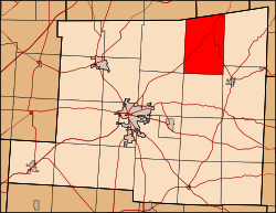 Location of Brown Township in Knox County.