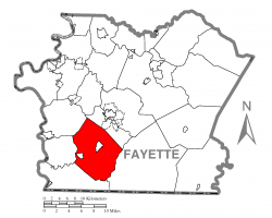 Location of Georges Township in Fayette County