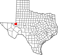 Map of Texas highlighting Winkler County