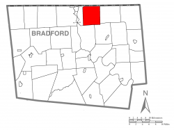 Map of Bradford County with Litchfield Township highlighted