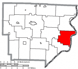 Location of Ohio Township in Monroe County
